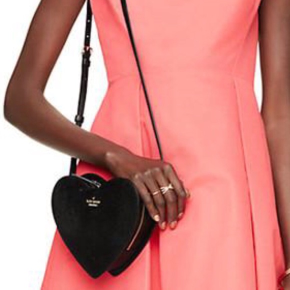 SOLD KATE SPADE SECRET ADMIRER BLACK HEART BAG - Picture 3 of 7